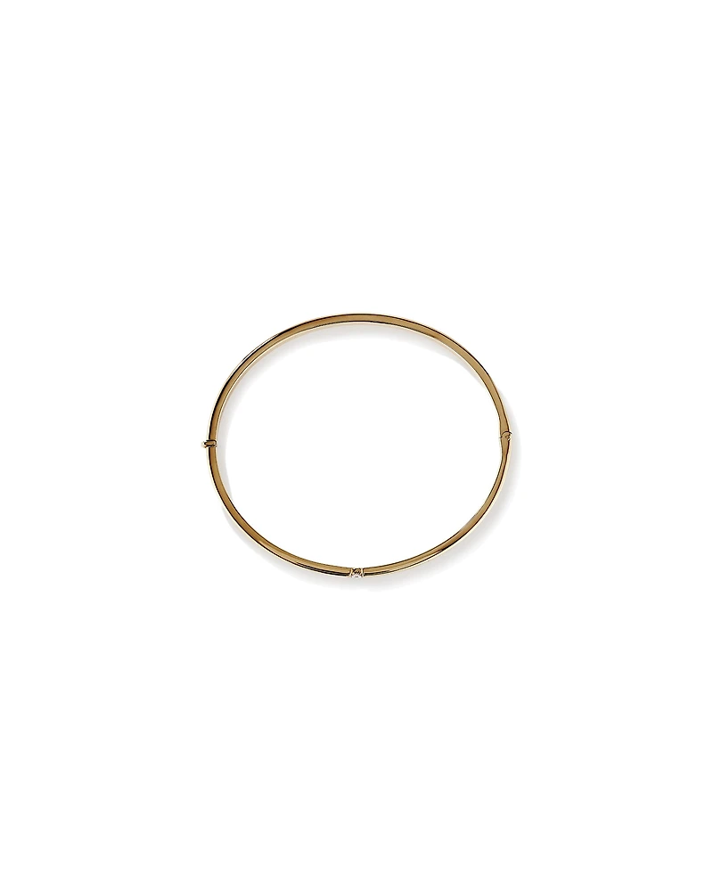 Diamond Accent Oval Bangle in 10kt Yellow Gold