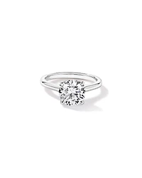 Bague solitaire en or blanc 14 carats sertie d'un diamant rond brillant de 2,32 carats, cultivé laboratoire