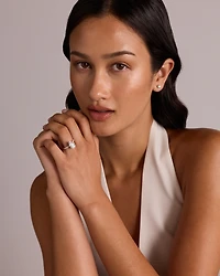 3.50 Carat TW Pear Cut Laboratory-Grown Diamond Engagement Ring in 18kt White Gold