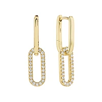 Paperclip Drop Earrings with 0.34 Carat TW of Diamonds in 10kt Yellow Gold
