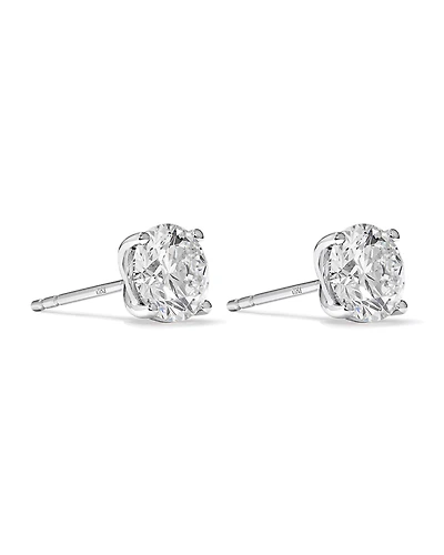 Carat TW Laboratory-Grown Diamond Solitaire Stud Earrings in 14kt White Gold
