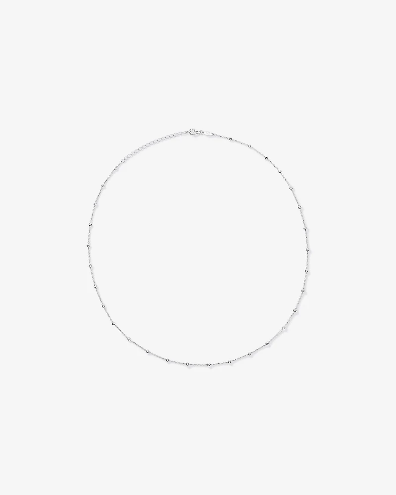 50cm (20") 1.25mm Width Diamond Cut Bead Chain in Sterling Silver