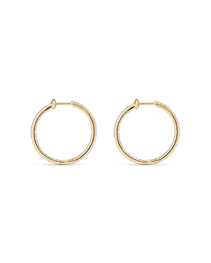 Hoop Earrings With 0.50 Carat TW Of Diamonds in 10kt Yellow Gold