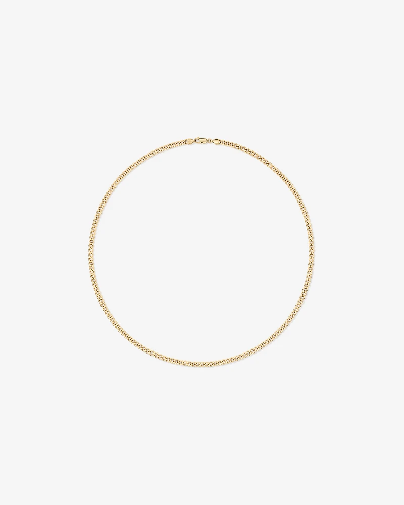 45cm (22") 4.2mm Width Semi Solid Diamond Cut Curb Chain in 10kt Yellow Gold