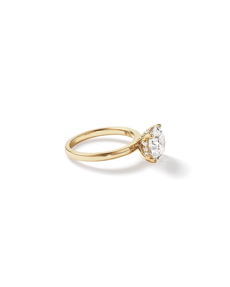 3.10 Carat TW Round Brilliant Laboratory-Grown Diamond Solitaire Ring in 18kt Yellow Gold