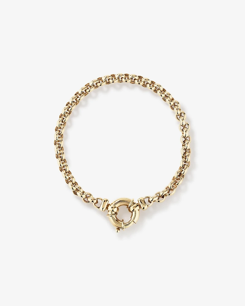 Bracelet à chaîne belcher en or jaune 10 K de 19 cm, largeur de 5 à 5,5 mm