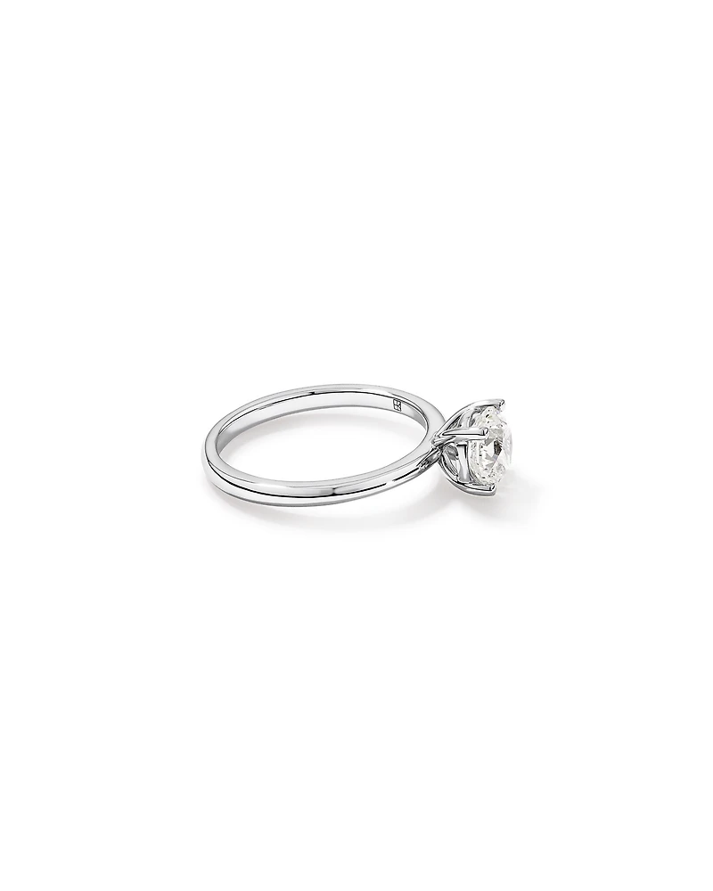 Bague Solitaire avec Diamant Rond Brillant de 1,00 Carat TW en Or Blanc 18 kt