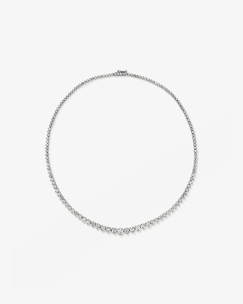 10.00 Carat TW Graduated Diamond Riviera Tennis Necklace in 18kt White Gold