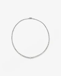 10.00 Carat TW Graduated Diamond Riviera Tennis Necklace in 18kt White Gold