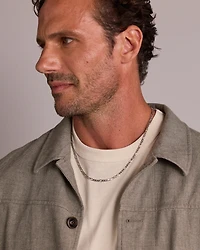 55cm (22") 3.75mm Width Figaro Chain Necklace in Sterling Silver