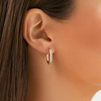 Huggie Earrings with 0.50 Carat TW of Diamonds 10kt Rose Gold