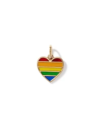 Rainbow Heart Pendant in 18Kt Vermeil with Enamel