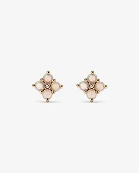 Australian Opal & Diamond Accent Stud Earrings in 10kt Yellow Gold