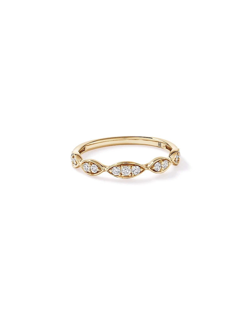 0.20TW Diamond Twist Wedding Band 14kt Yellow Gold