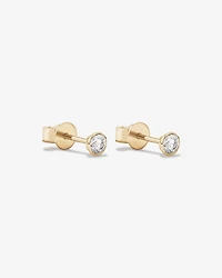 0.25 Carat TW Round Brilliant Diamond Solitaire Bezel Set Stud Earrings in 18kt Yellow Gold