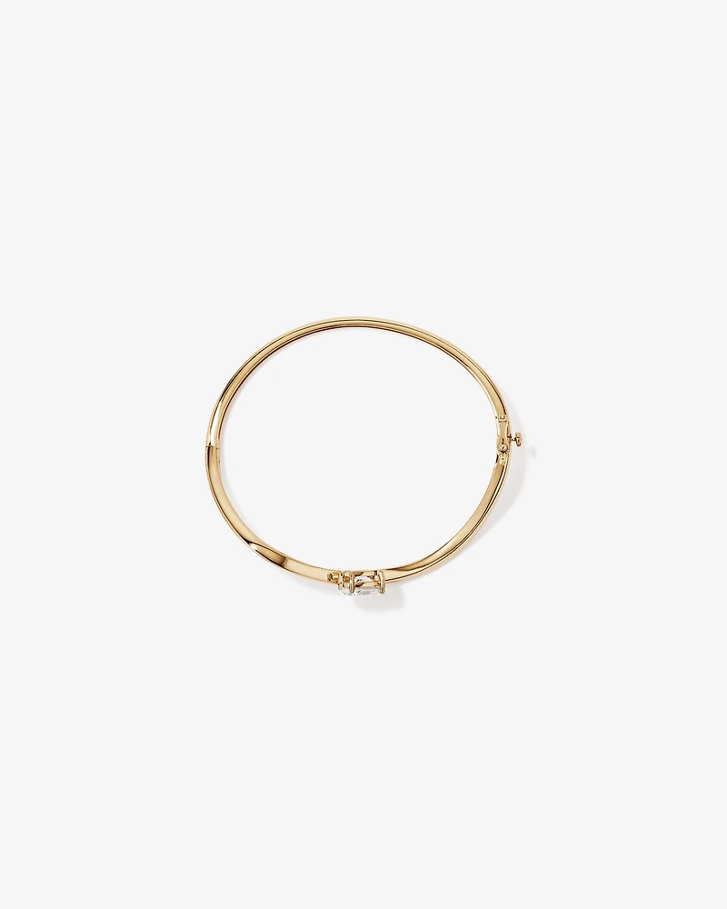 2.00 Carat TW Laboratory-Grown Diamond Oval Twist Bangle in 10kt Yellow Gold