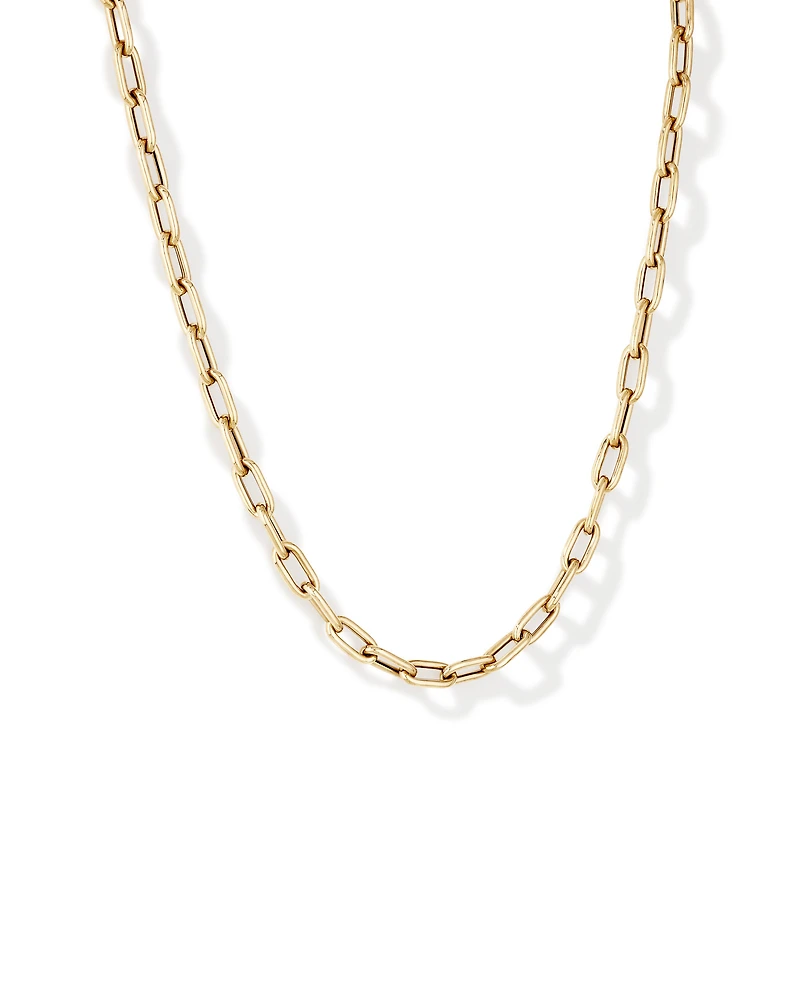 42.5cm Hollow Oval Paperclip Chain in 10kt Yellow Gold