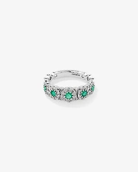 Bubble Ring with Emerald & 0.50 Carat TW of Diamonds in 14kt White Gold