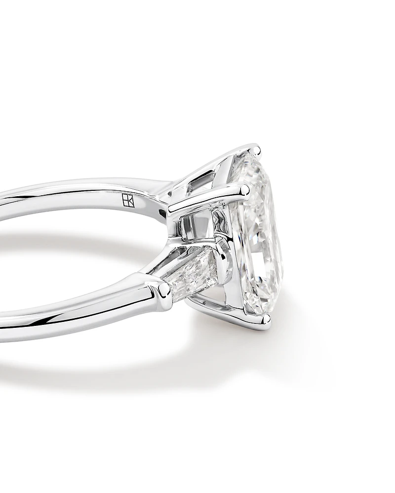 2.25 Carat TW Three Stone Radiant and Baguette Laboratory-Grown Diamond Engagement Ring in 14kt White Gold