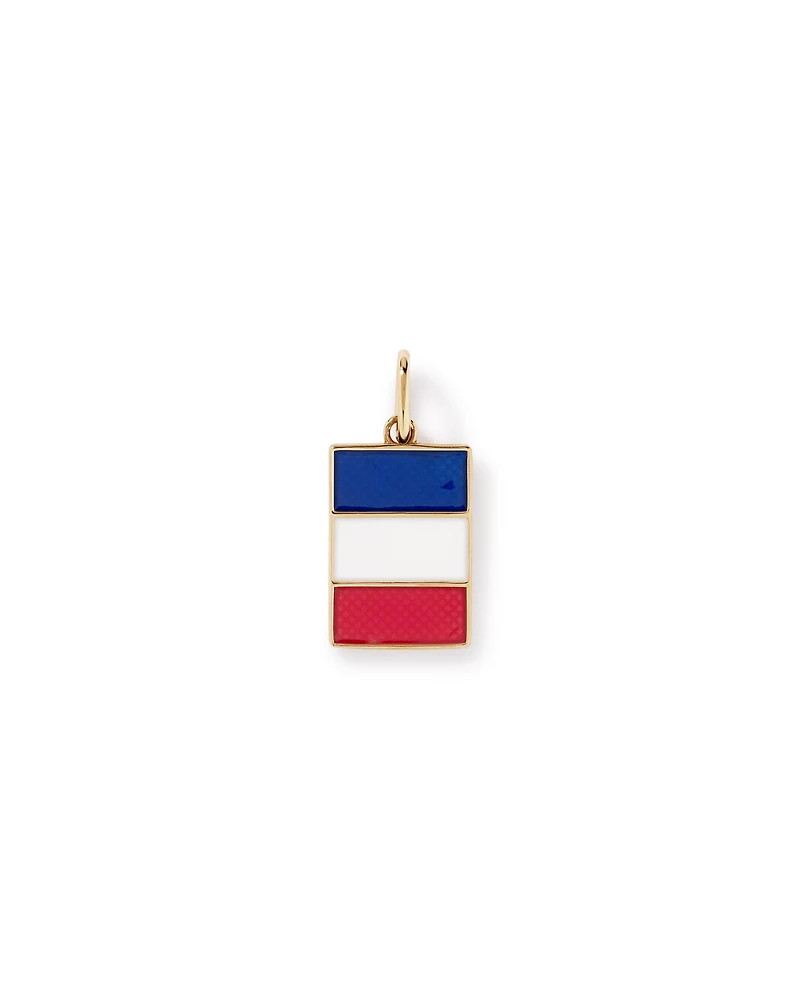France Flag Pendant in 18Kt Vermeil