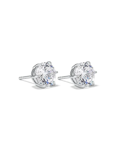 9.5mm Round Brilliant Cubic Zirconia Stud Earrings in Sterling Silver
