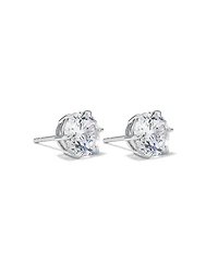 9.5mm Round Brilliant Cubic Zirconia Stud Earrings in Sterling Silver