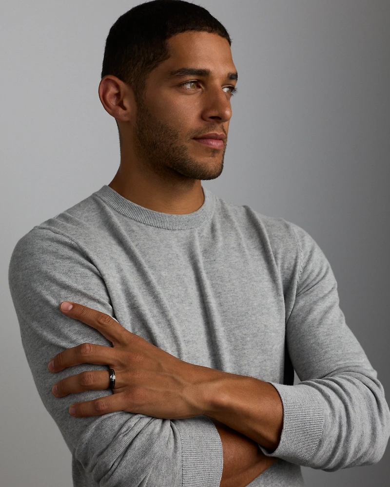 Bague de mariage à motifs de 6 mm en titane noir et or jaune 10KT