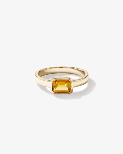 Citrine Bezel Ring 10kt Yellow Gold