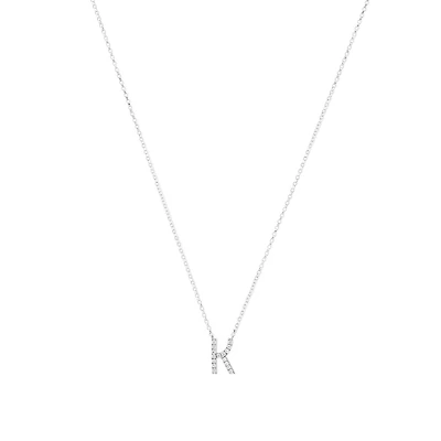 K' Initial necklace with 0.10 Carat TW of Diamonds in 10kt White Gold