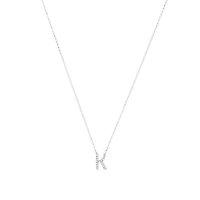 K' Initial necklace with 0.10 Carat TW of Diamonds in 10kt White Gold