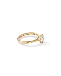 Bague de fiançailles 1,25 carat TW sertie ronde brillante en diamant solitaire cultivé laboratoire or jaune 14 carats