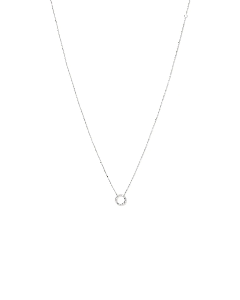 Carat TW Diamond Circle Necklace in 10kt White Gold