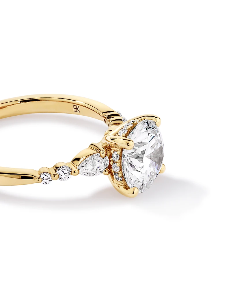Bague d’accent en diamant de laboratoire 2,28 carats TW or jaune 14