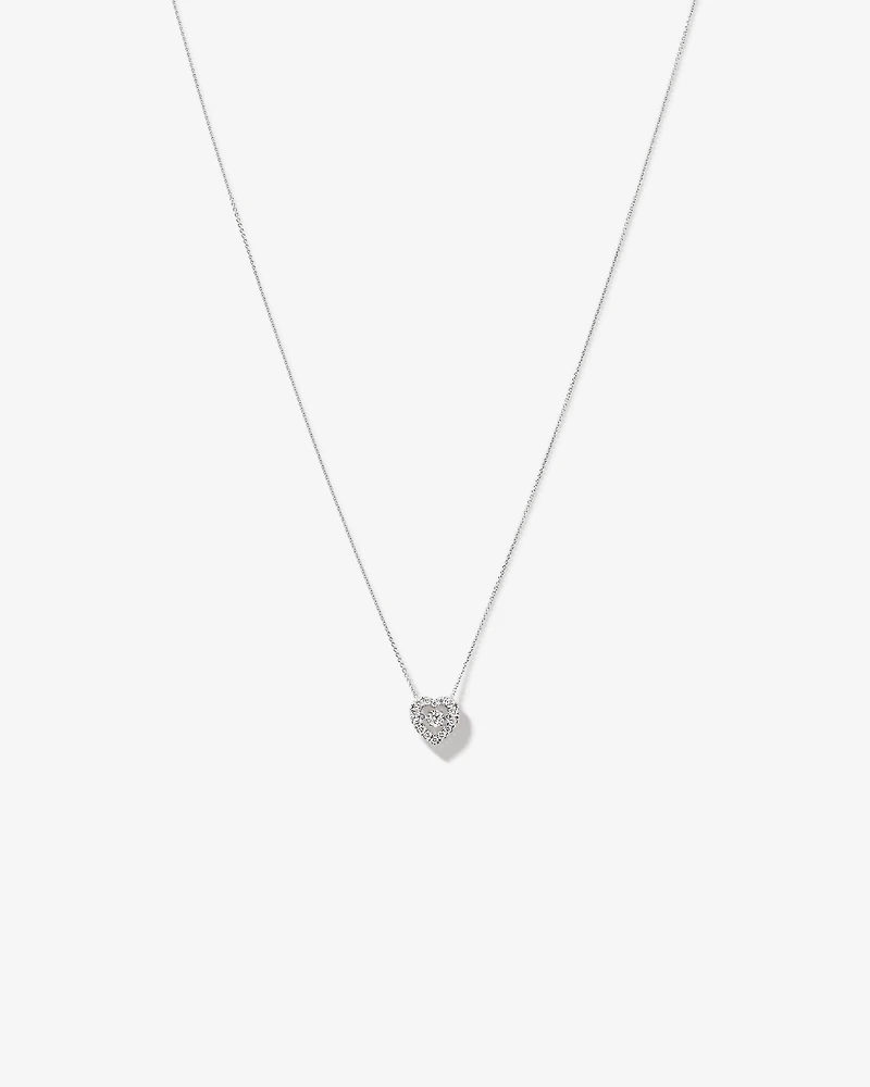 0.38 Carat TW Round Brilliant Laboratory-Grown Diamond Heart Pendant in Sterling Silver