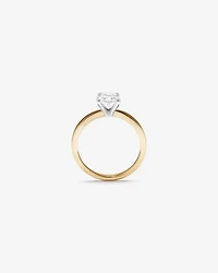 Bague de fiançailles en diamant solitaire taille laboratoire ovale 1,50 carat or jaune et blanc 14 carats