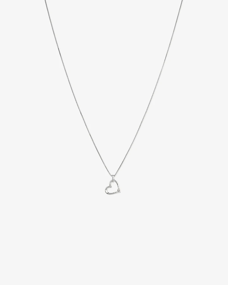 Heart Pendant with Diamond in Sterling Silver