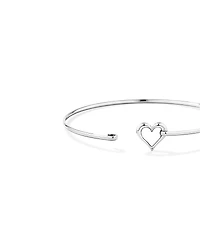 Open Heart Bangle in Sterling Silver