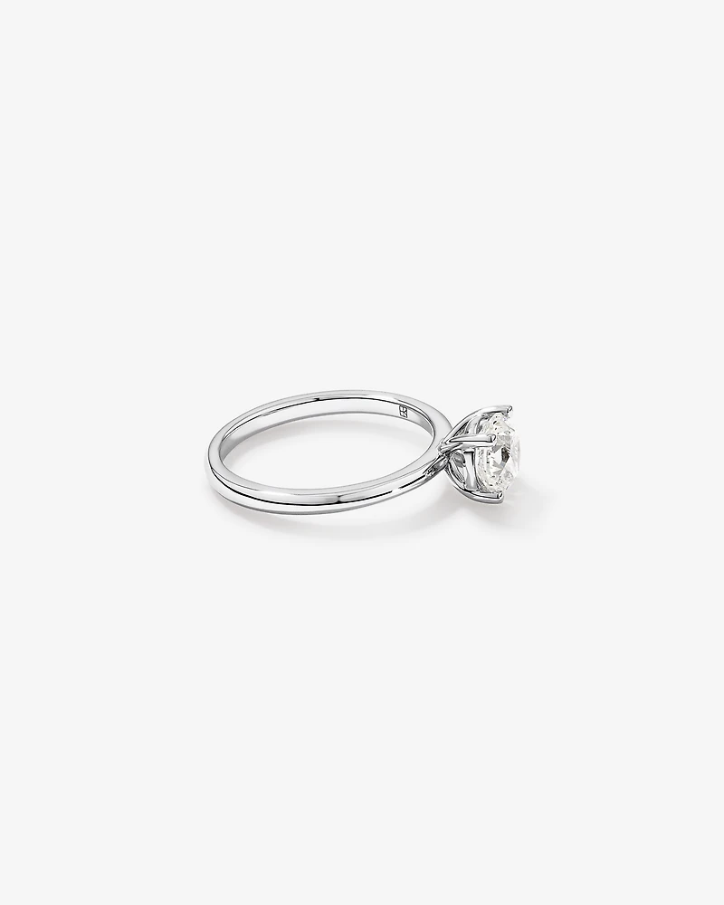 Bague Solitaire avec Diamant Rond Brillant de 1,00 Carat TW en Or Blanc 18 kt