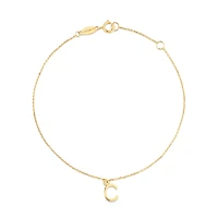 19cm (7.5") C Initial Bracelet in 10kt Yellow Gold
