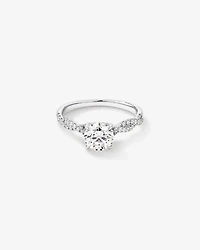 1.40 Carat TW Round Brilliant Laboratory-Grown Diamond Solitaire Twist Engagement Ring in 14kt White Gold
