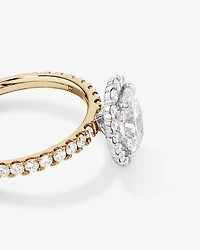 1.78 Carat TW Oval Laboratory-Grown Diamond Halo Engagement Ring in 14kt Yellow and White Gold