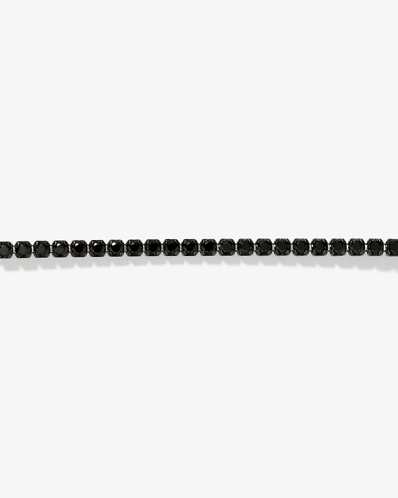 Black Spinel Tennis Necklace in Sterling Silver