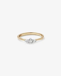0.15 Carat TW Three Stone Pear Cut Diamond Promise Ring in 10kt Yellow & White Gold