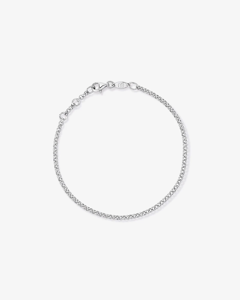 Oval Belcher Bracelet in Sterling Silver