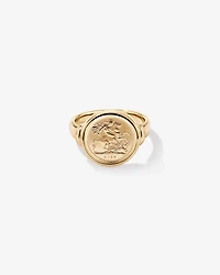Quarter Sovereign Medallion Ring 10kt and 22kt Yellow Gold