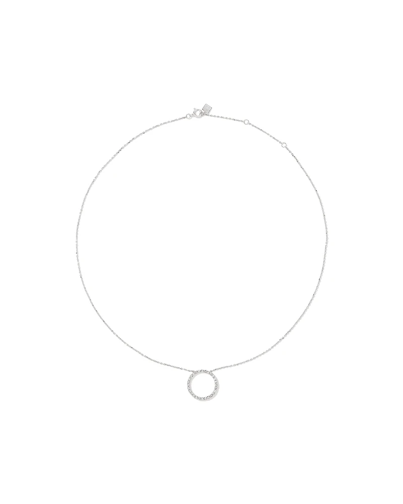 0.40 Carat TW Diamond Circle Necklace in 10kt White Gold