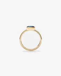 London Blue Topaz Bezel Ring 10kt Yellow Gold