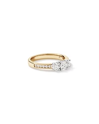 1.00 Carat TW 3 Stone Signature 101 Diamond Ring 14kt Yellow and White Gold
