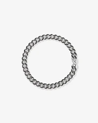 Bracelet cubain pour hommes en argent sterling avec diamants noirs de 1,32 carat au total
