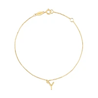 19cm (7.5") Y Initial Bracelet in 10kt Yellow Gold